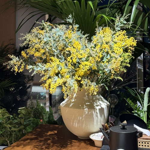 中式风仿古禅意素烧陶瓷饰品花瓶