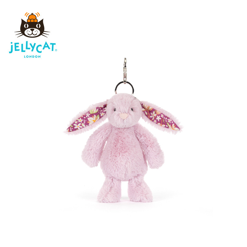 英国Jellycat花布瑟紫珀邦尼兔包包挂饰毛绒玩具挂件生日礼物新品图片