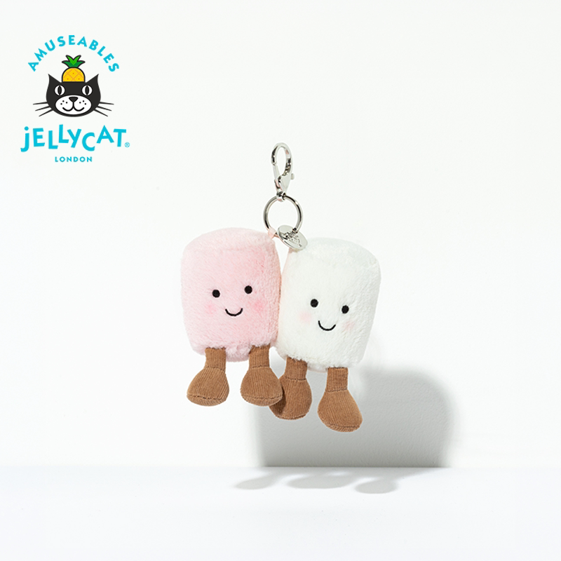 英国Jellycat趣味成对棉花糖包包挂饰挂件钥匙扣毛绒玩偶生日礼物图片