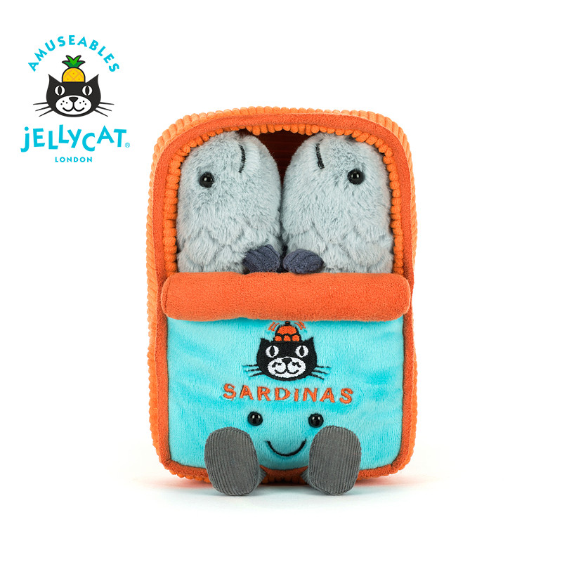 英国Jellycat趣味沙丁鱼罐头毛绒玩偶公仔玩具娃娃礼物秋冬新品