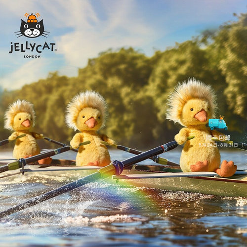 英国Jellycat多瑞特小鸭毛绒玩具炸毛鸭子安抚玩偶公仔生日礼物