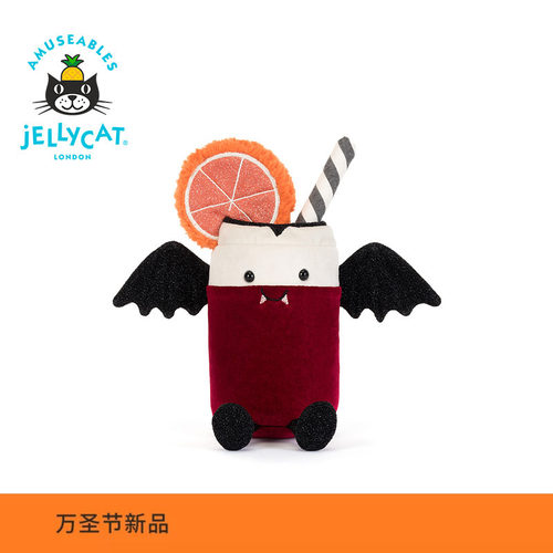 英国Jellycat趣味伯爵血橙特调毛绒玩偶娃娃礼物2026万圣节新品