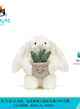 英国Jellycat怀抱盆栽邦尼兔毛绒玩偶兔子娃娃公仔玩具生日礼物
