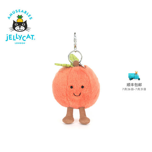 英国Jellycat趣味双叶桃子包包挂饰毛绒挂件钥匙扣2026春夏新品
