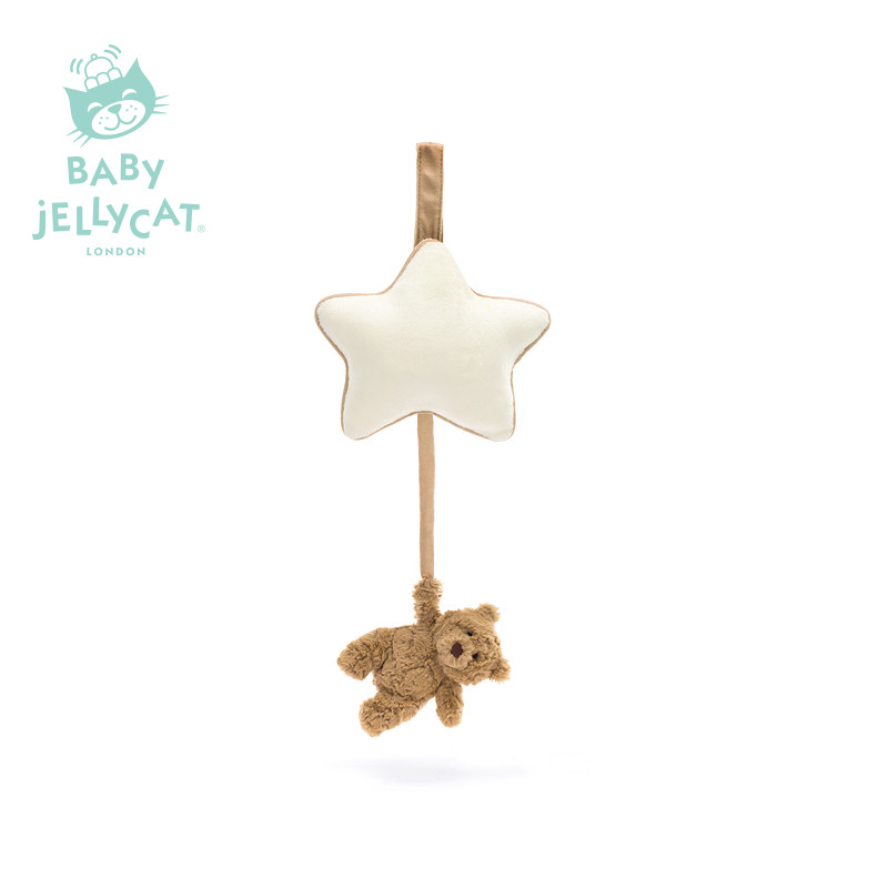 英国Jellycat巴塞罗熊音乐拉铃婴儿摇铃公仔宝宝挂件可爱安抚床铃图片