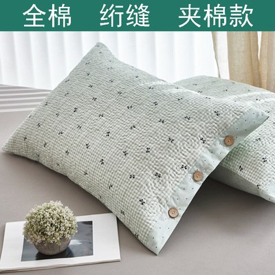 家用全棉枕套纯棉布绗缝夹棉透气