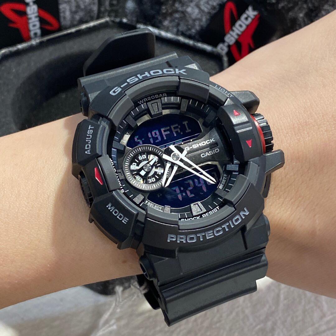 正品Casio卡西欧G-Shock男士大表盘手表多功能双显腕表防水GA-400