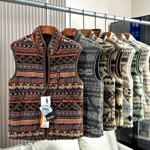 复古费尔岛风格~羊羔毛+摇粒绒 秋冬男女设计感保暖立领马甲外套