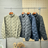 90鸭绒分仓锁绒秋冬男士 全身压胶 立领保暖羽绒服外套 清仓 反季