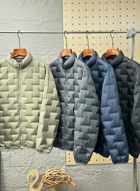 反季清仓！全身压胶！90鸭绒分仓锁绒秋冬男士立领保暖羽绒服外套