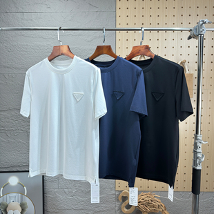Giza45埃及长绒棉/三角标凉爽速干 夏季男士时尚休闲圆领短袖T恤