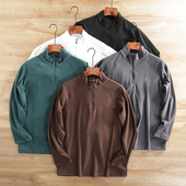 秋冬男士 日单 重磅280g双面德绒 刺绣休闲运动半拉链套头卫衣潮