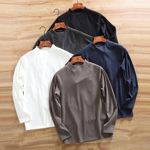 男士磨毛打底衫德绒内搭长袖T恤