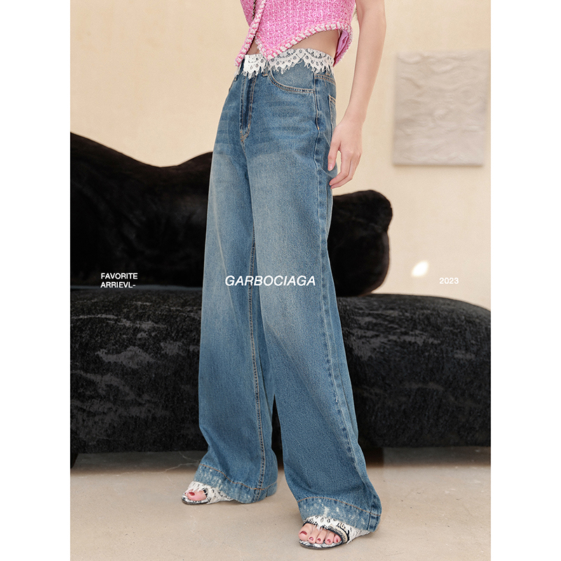 视觉拉长蕾丝花边休闲女人味