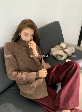 Garbociaga龙喜儿 诺丁山 C家气质羊毛人字经典高品西装外套 0117