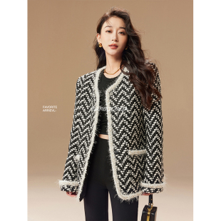 Garbociaga龍喜儿 手工编织毛呢外套5091 小香风粗纺羊毛中古款