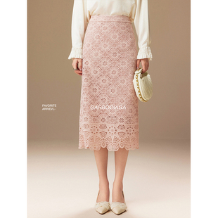 半身裙5090 气质优雅蕾丝水溶镂空修身 Garbociaga龍喜儿 解构美学