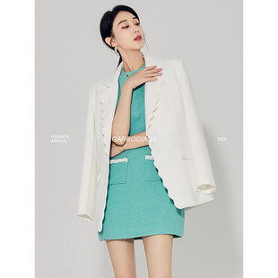 Garbociaga龍喜儿 上流社会 波浪领直角肩高级质感西装外套女2276