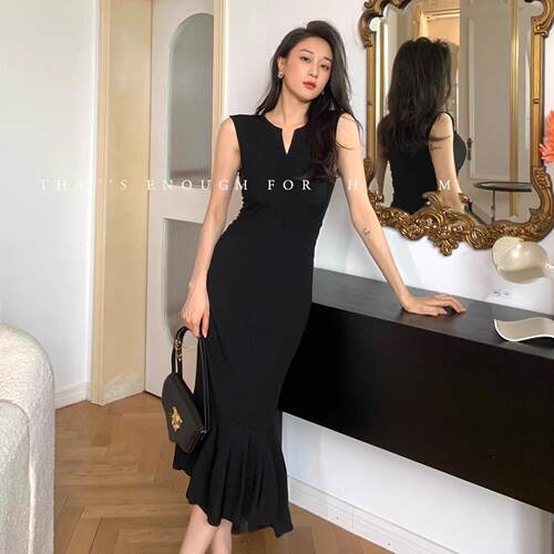 针织连衣裙设计感小众龙喜儿