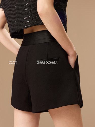 龍喜儿真丝拼接腰头A版短裤