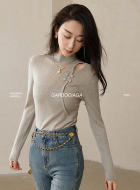 Garbociaga龍喜儿 一梦清欢 新中式气质修身上衣羊毛针织衫女3029