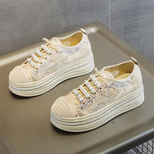 工厂撤柜原单厚底内增高渔夫鞋女夏季网面透气乐福鞋休闲时尚女鞋