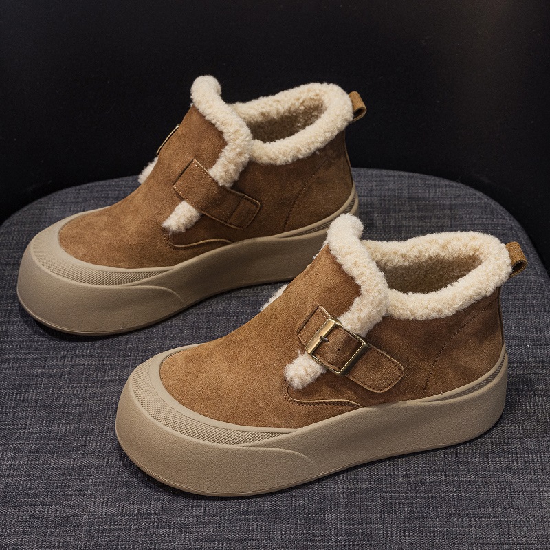 真皮保暖雪地靴女冬季加绒勃肯鞋