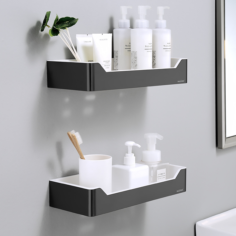 卫生间置物架免打孔不锈钢枪灰