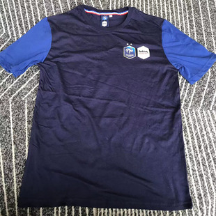 休闲运动短袖 法国足球队男款 夏季 全棉圆领拼接球迷版 T恤