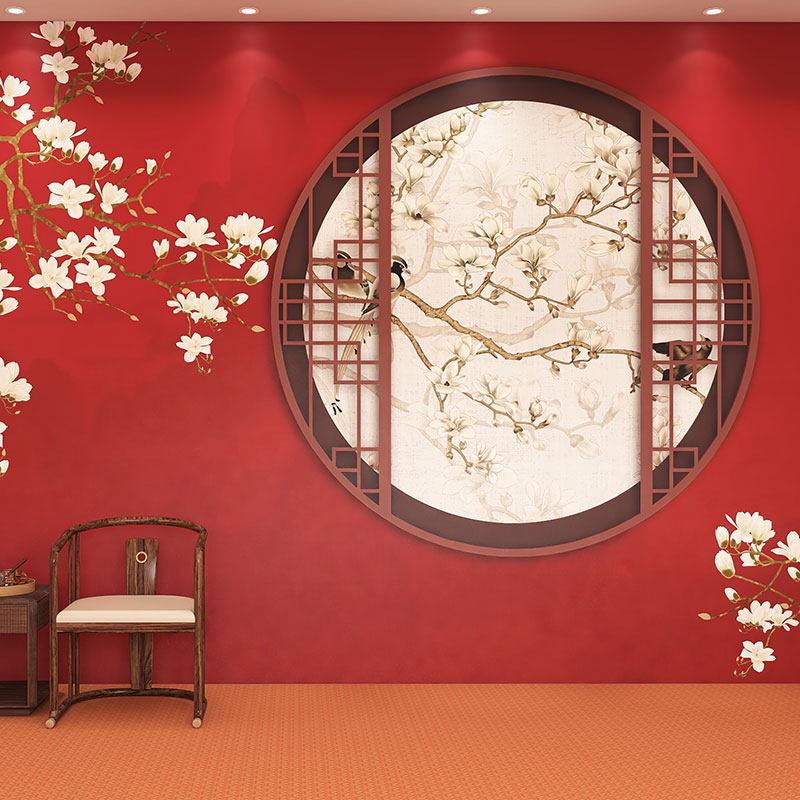 紫禁城红墙故宫中式复古装饰古风壁画餐厅火锅店网红打卡主题墙布