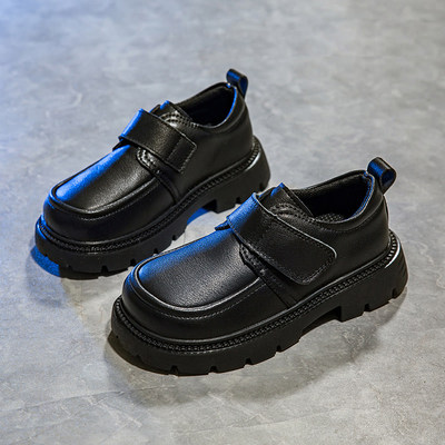 男童皮鞋真皮儿童黑色英伦小学生春秋季新款中大童演出宽头软底鞋