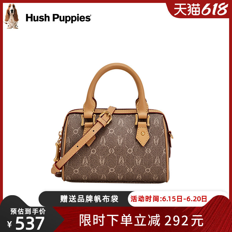 暇步士女包2023新款复古老花手提包女单肩斜挎包包波士顿枕头包