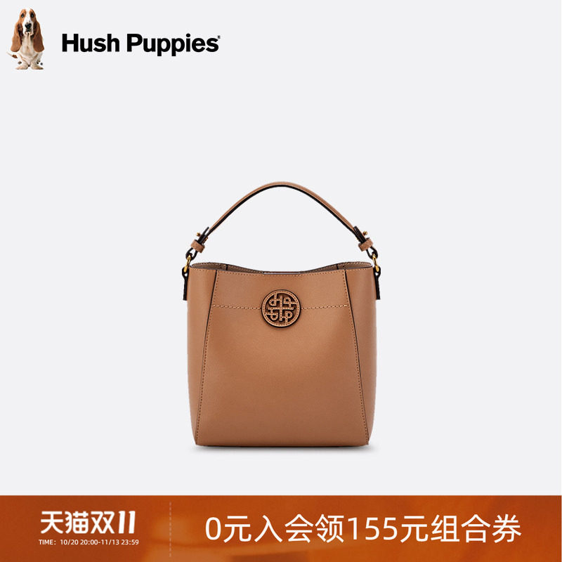 暇步士女包新款时尚单肩水桶包牛皮大容量上班通勤手提斜挎包手拎