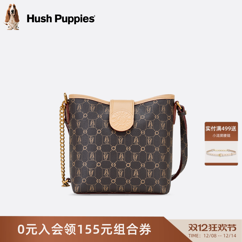 暇步士女包老花复古水桶包