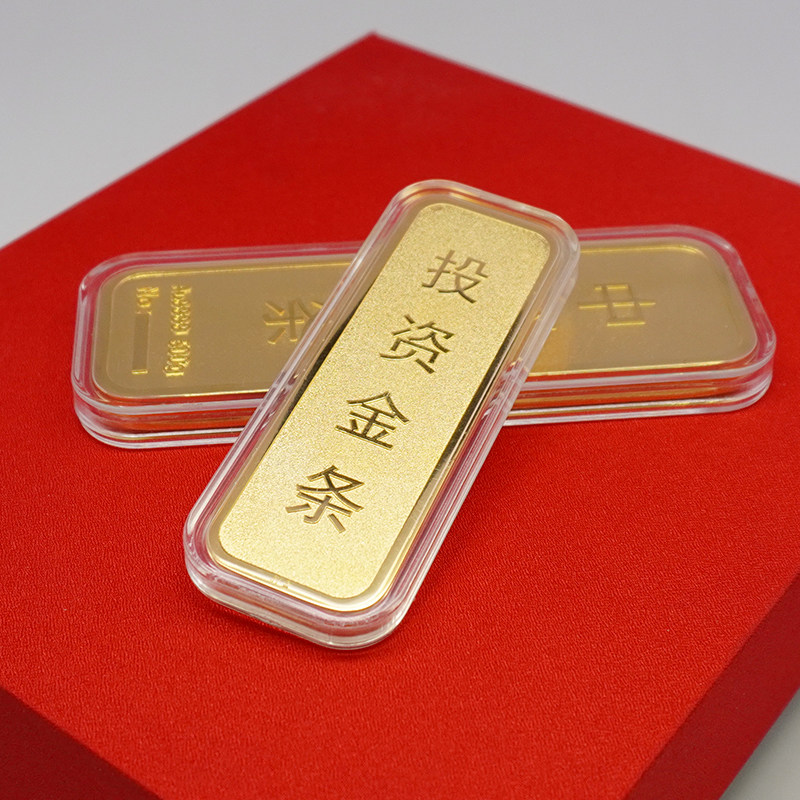 新款仿真金条金砖 铜镀金样品金条金店银行展示柜台金块道具饰品