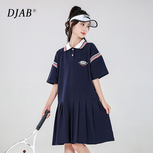 女大童连衣裙夏季2026新款初中生女孩夏装中长款polo裙子韩版15岁