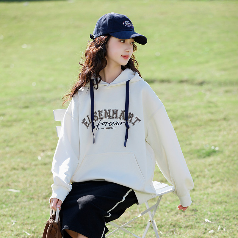 女大童卫衣春秋2026新款洋气中大童连帽打底衫纯棉初中生上衣春装