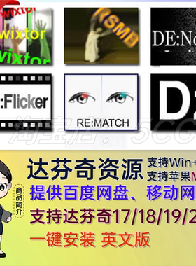 达芬奇插件去闪烁降噪慢动作补帧RSMB/Twixter/DE:Flicker/Noise