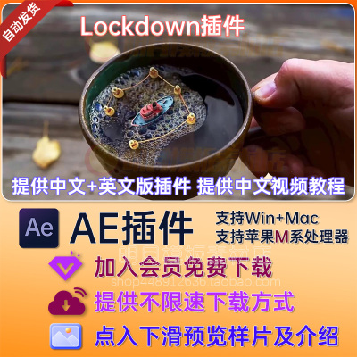 AE插件中文汉化Lockdown V3.0.4物体表面跟踪三维追踪特效WIN/MAC