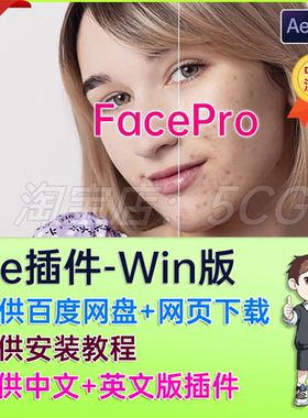 Win中文汉化AI人脸修饰遮瑕美颜磨皮AE/PR插件 FacePro v1.0.0
