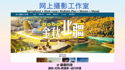 SpringBoot+Vue 网上摄影工作室java带数据库文档