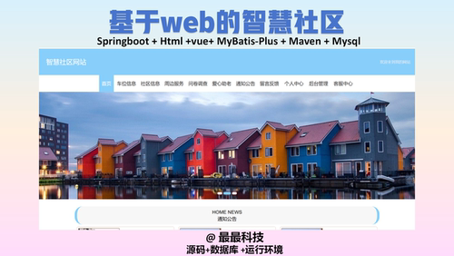 SpringBoot vue基于web的智慧社区 java源码带万字文档带数据库