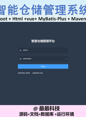 SpringBoot Vue 智能仓储管理系统 前后端分离java源码带文档