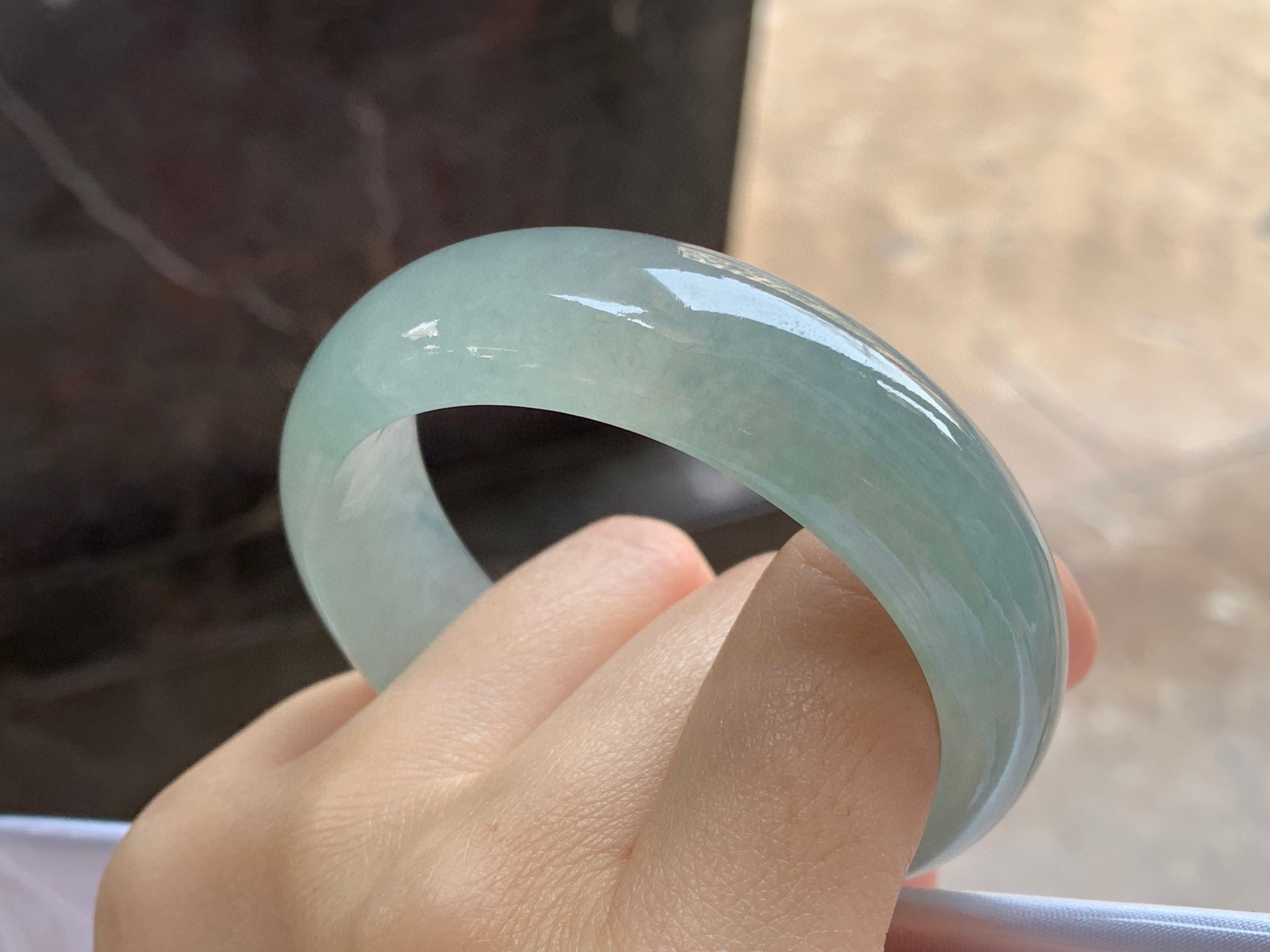 种水宽版手镯 尺寸：53.3-17-8.1mm 种水一流～版型大气