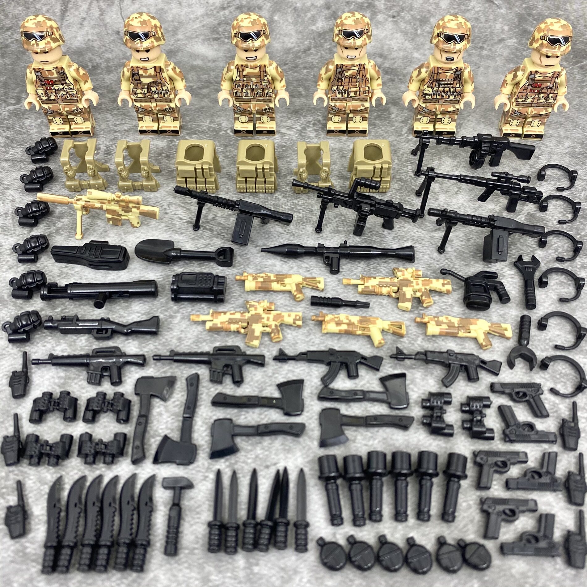 兼容乐高现代军事积木红海行动沙漠特种兵特警土匪人仔男孩子玩具