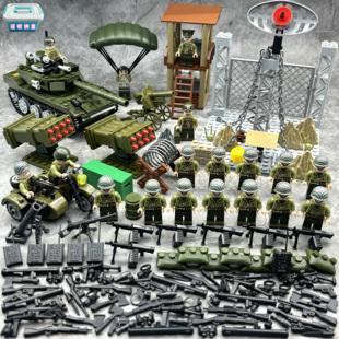 二战军事积木武器德军苏军士兵抗美援朝基地人仔人偶武器拼装玩具