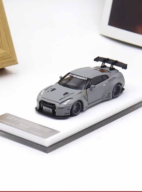 Lb日产Gtr R35灰色Oldtime 1:64全门人工合金汽车模型收集