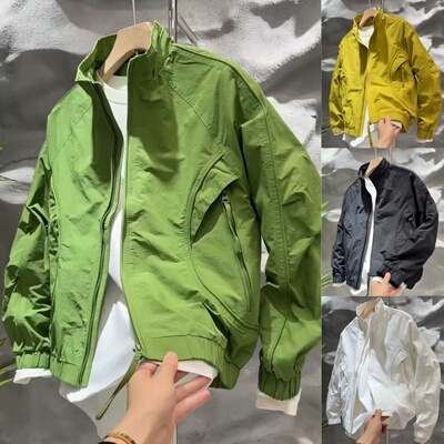 2026春男士宽松弯刀袖立领夹克