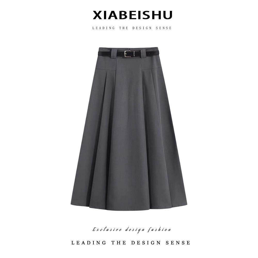 大码灰色西装半身裙女士秋季巨好看的胖mm高腰显瘦中长款a字半裙,运动/瑜伽/健身/球迷用品,瑜伽短裙,淘宝优惠券,粉丝福利购,淘宝优惠卷