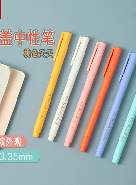 晨光简约磨砂杆握感水笔全针管